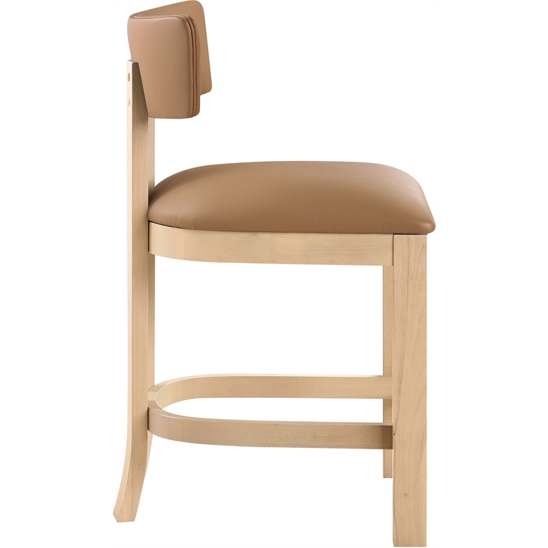 Meridian Furniture Lavrin Cognac Vegan Leather Counter Stool (Set of 2)