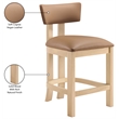 Meridian Furniture Lavrin Cognac Vegan Leather Counter Stool (Set of 2)