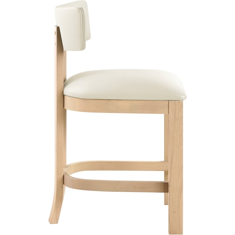 Meridian Furniture Lavrin Cream Vegan Leather Counter Stool (Set of 2)