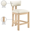 Meridian Furniture Lavrin Cream Vegan Leather Counter Stool (Set of 2)