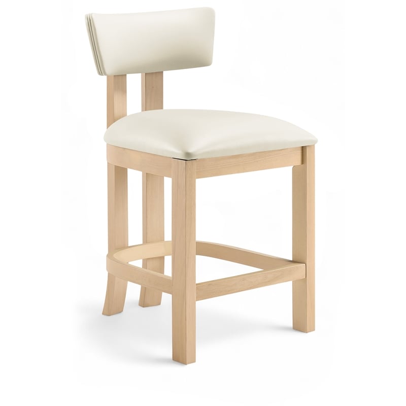 Meridian Furniture Lavrin Cream Vegan Leather Counter Stool (Set of 2)