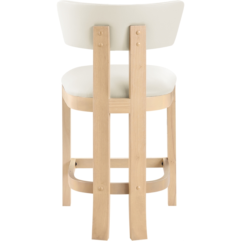 Meridian Furniture Lavrin Cream Vegan Leather Counter Stool (Set of 2)