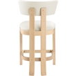 Meridian Furniture Lavrin Cream Vegan Leather Counter Stool (Set of 2)