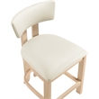 Meridian Furniture Lavrin Cream Vegan Leather Counter Stool (Set of 2)