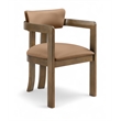 Meridian Furniture Lavrin Cognac Vegan Leather Dining Arm Chair (Set of 2)