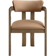 Meridian Furniture Lavrin Cognac Vegan Leather Dining Arm Chair (Set of 2)