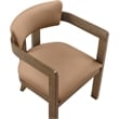 Meridian Furniture Lavrin Cognac Vegan Leather Dining Arm Chair (Set of 2)