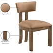 Meridian Furniture Lavrin Cognac Vegan Leather Dining Side Chair (Set of 2)