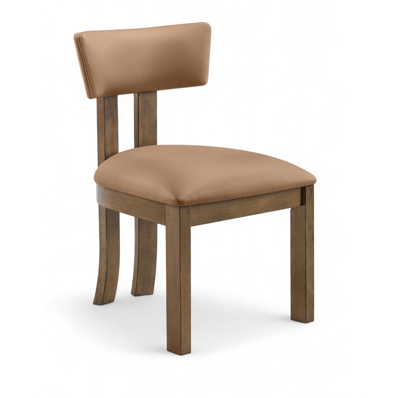 Meridian Furniture Lavrin Cognac Vegan Leather Dining Side Chair (Set of 2)