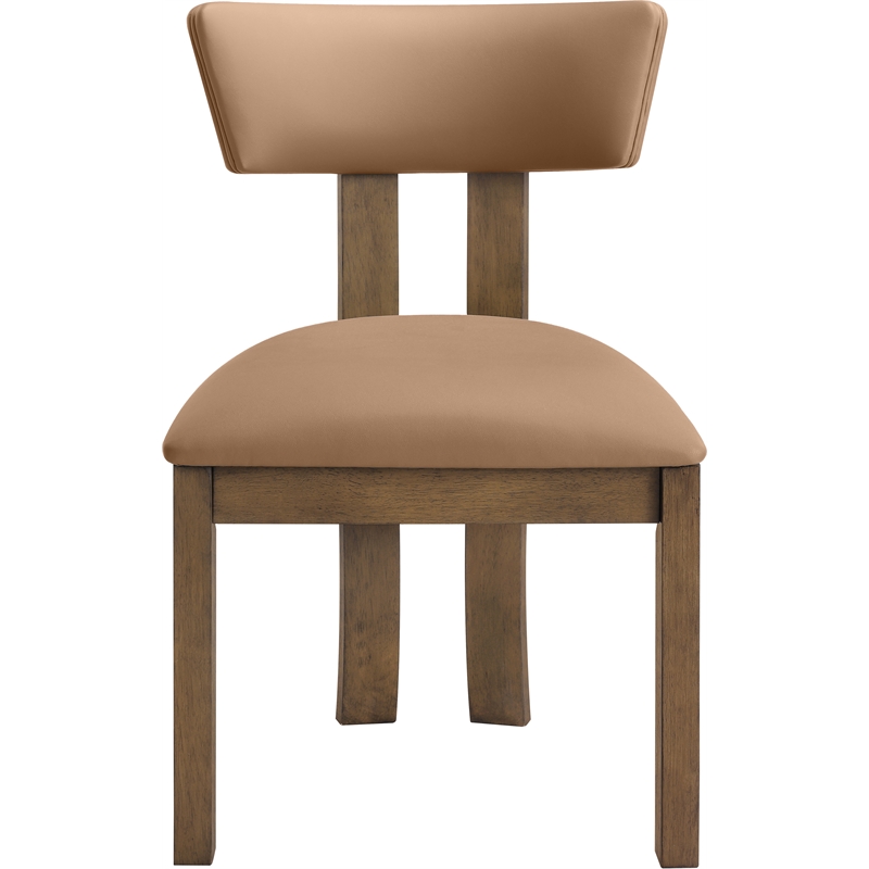 Meridian Furniture Lavrin Cognac Vegan Leather Dining Side Chair (Set of 2)