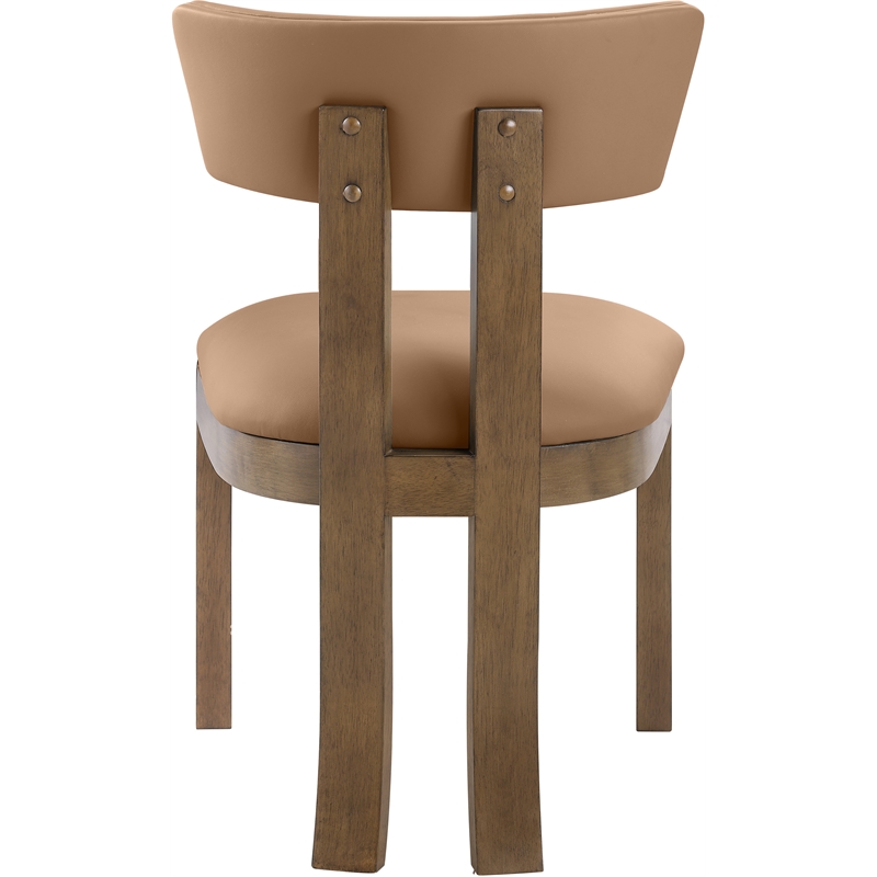 Meridian Furniture Lavrin Cognac Vegan Leather Dining Side Chair (Set of 2)