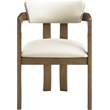 Meridian Furniture Lavrin Cream Vegan Leather Dining Arm Chair (Set of 2)