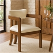 Meridian Furniture Lavrin Cream Vegan Leather Dining Arm Chair (Set of 2)