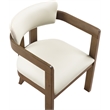 Meridian Furniture Lavrin Cream Vegan Leather Dining Arm Chair (Set of 2)