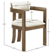 Meridian Furniture Lavrin Cream Vegan Leather Dining Arm Chair (Set of 2)