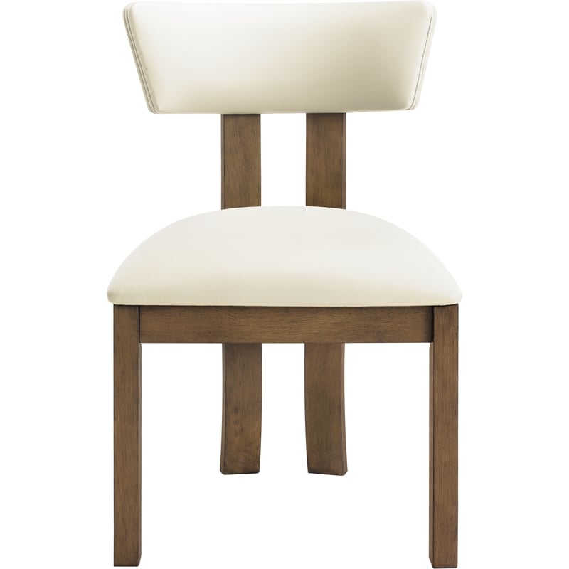 Meridian Furniture Lavrin Cream Vegan Leather Dining Side Chair (Set of 2)