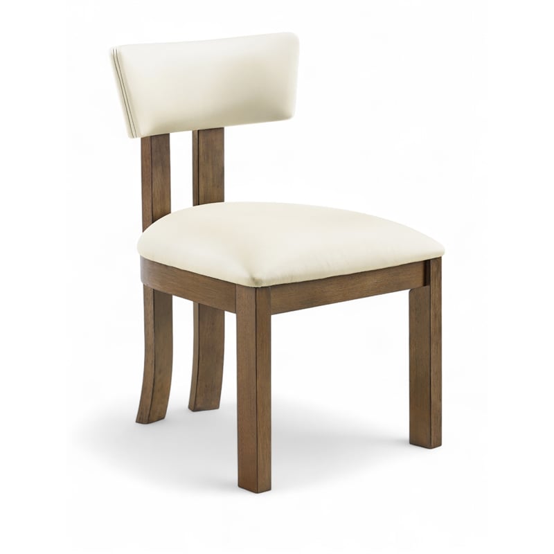 Meridian Furniture Lavrin Cream Vegan Leather Dining Side Chair (Set of 2)