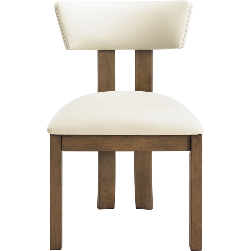 Meridian Furniture Lavrin Cream Vegan Leather Dining Side Chair (Set of 2)