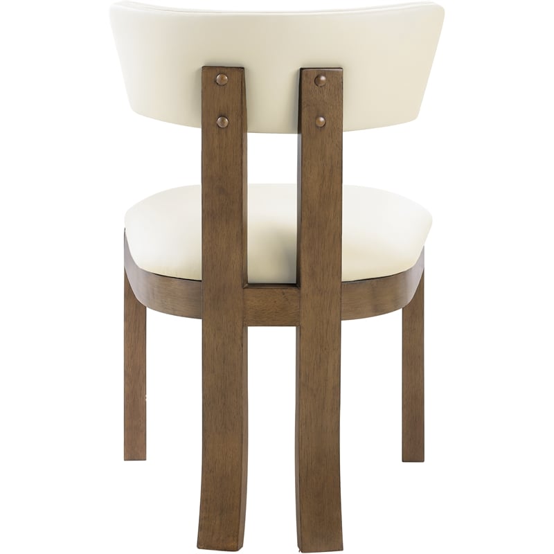 Meridian Furniture Lavrin Cream Vegan Leather Dining Side Chair (Set of 2)