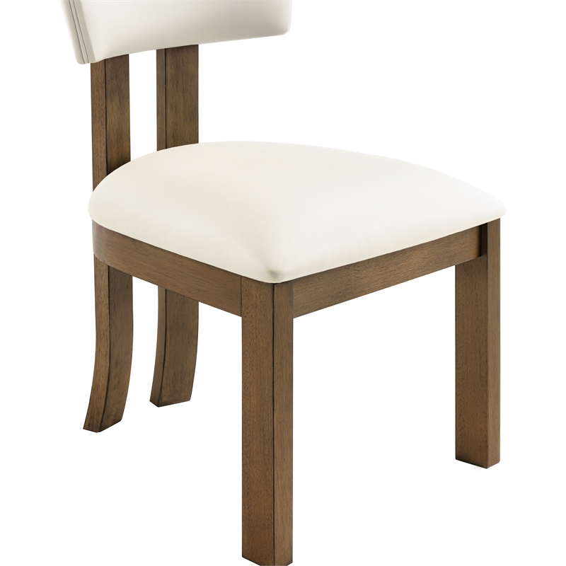 Meridian Furniture Lavrin Cream Vegan Leather Dining Side Chair (Set of 2)
