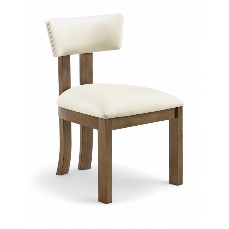 Meridian Furniture Lavrin Cream Vegan Leather Dining Side Chair (Set of 2)