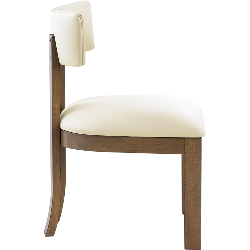 Meridian Furniture Lavrin Cream Vegan Leather Dining Side Chair (Set of 2)
