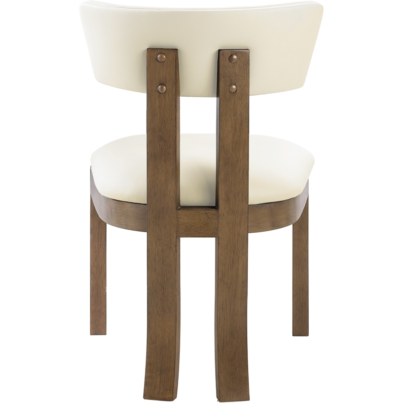 Meridian Furniture Lavrin Cream Vegan Leather Dining Side Chair (Set of 2)