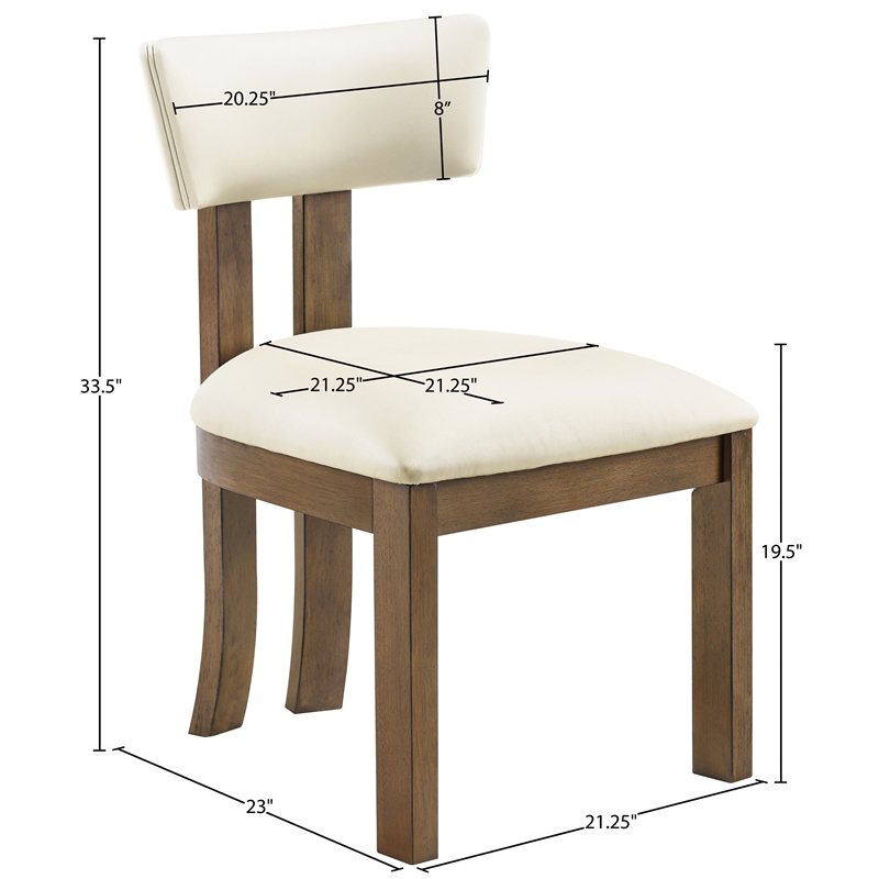 Meridian Furniture Lavrin Cream Vegan Leather Dining Side Chair (Set of 2)