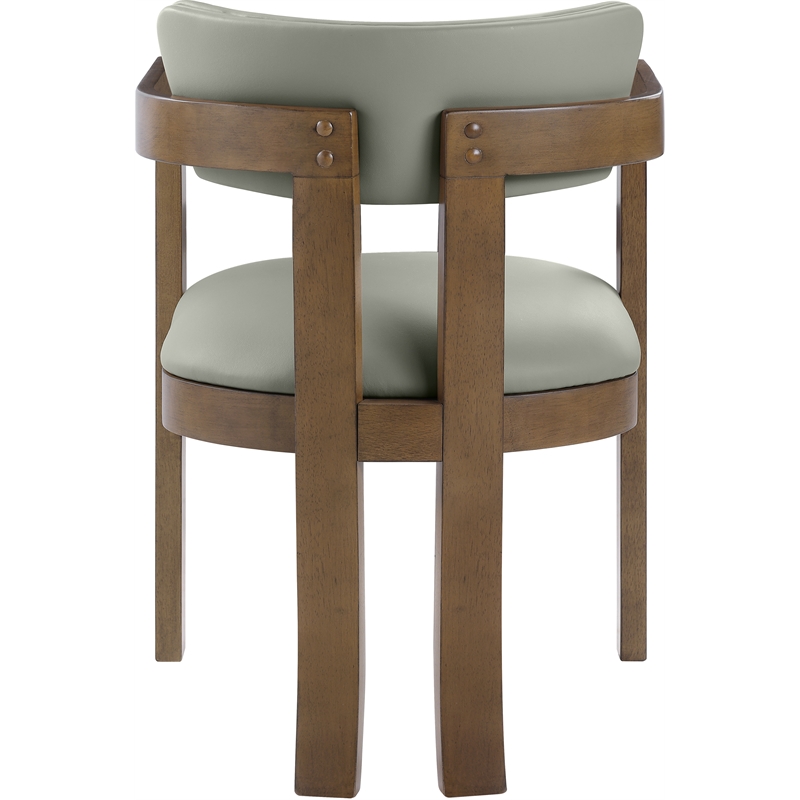Meridian Furniture Lavrin Olive Vegan Leather Dining Arm Chair (Set of 2)