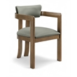 Meridian Furniture Lavrin Olive Vegan Leather Dining Arm Chair (Set of 2)