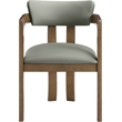 Meridian Furniture Lavrin Olive Vegan Leather Dining Arm Chair (Set of 2)