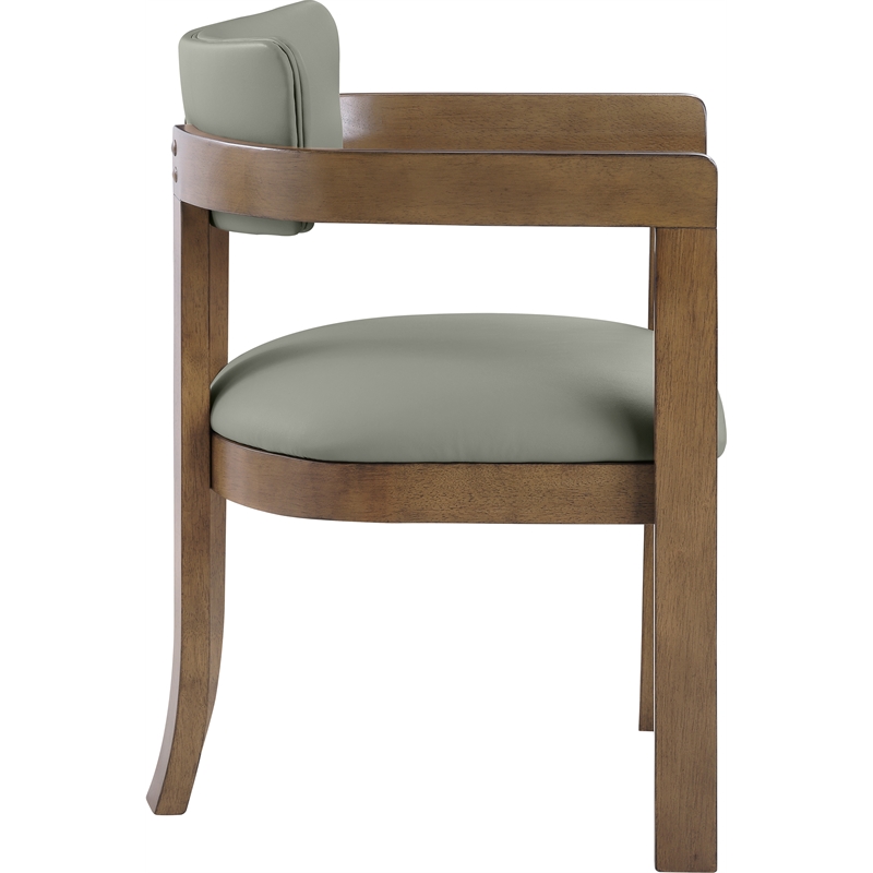 Meridian Furniture Lavrin Olive Vegan Leather Dining Arm Chair (Set of 2)