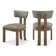Meridian Furniture Lavrin Olive Vegan Leather Dining Side Chair (Set of 2)
