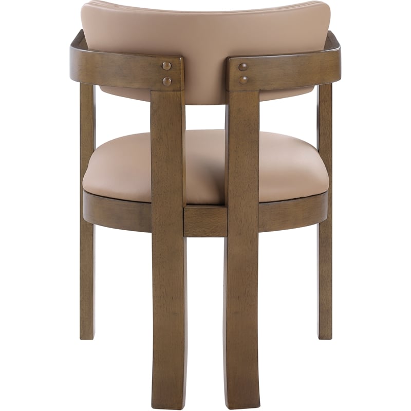 Meridian Furniture Lavrin Tan Vegan Leather Dining Arm Chair (Set of 2)