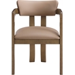 Meridian Furniture Lavrin Tan Vegan Leather Dining Arm Chair (Set of 2)