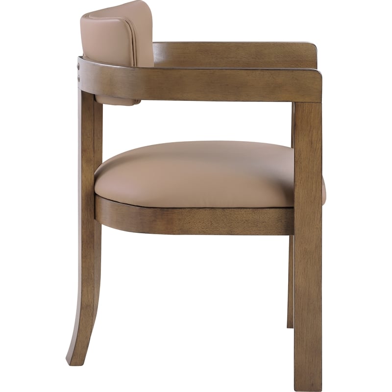 Meridian Furniture Lavrin Tan Vegan Leather Dining Arm Chair (Set of 2)
