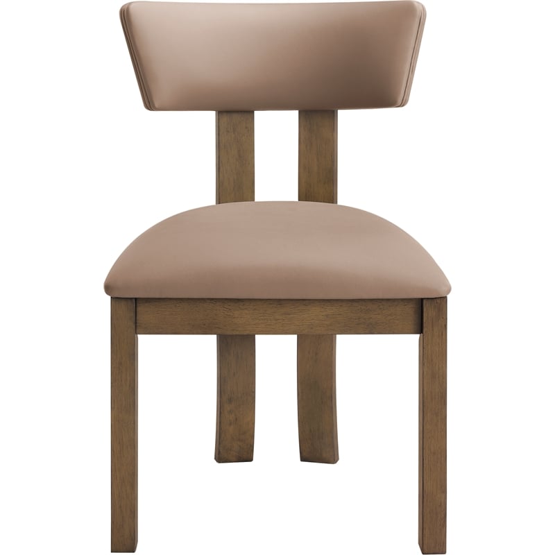 Meridian Furniture Lavrin Tan Vegan Leather Dining Side Chair (Set of 2)
