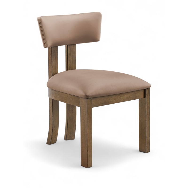 Meridian Furniture Lavrin Tan Vegan Leather Dining Side Chair (Set of 2)