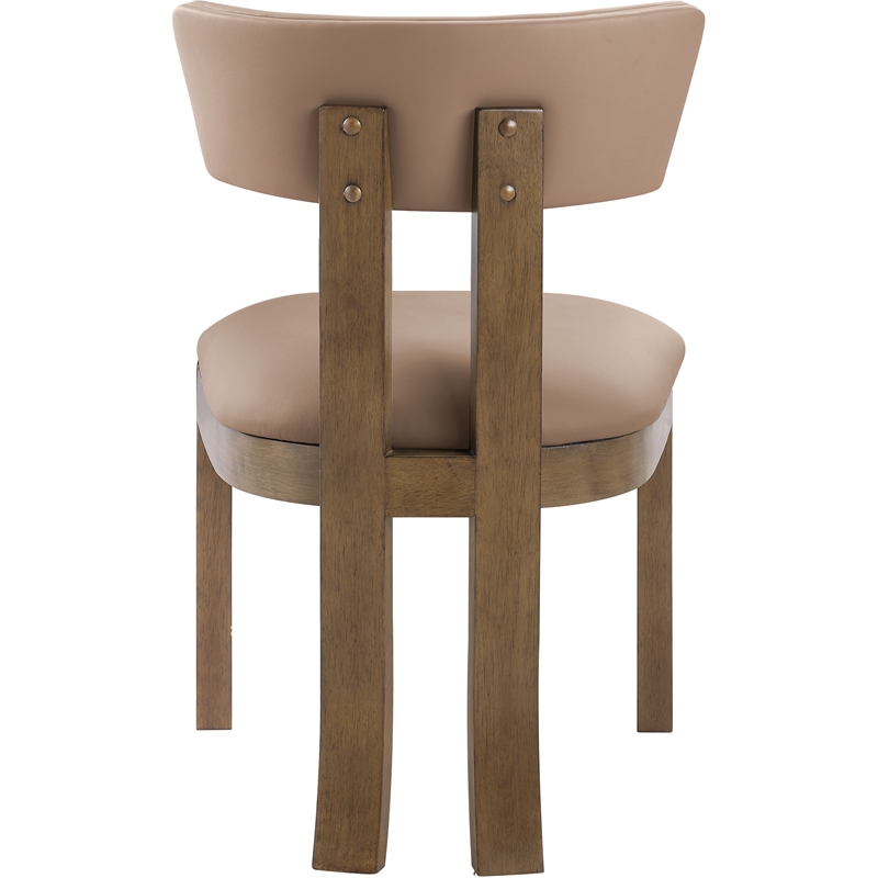 Meridian Furniture Lavrin Tan Vegan Leather Dining Side Chair (Set of 2)