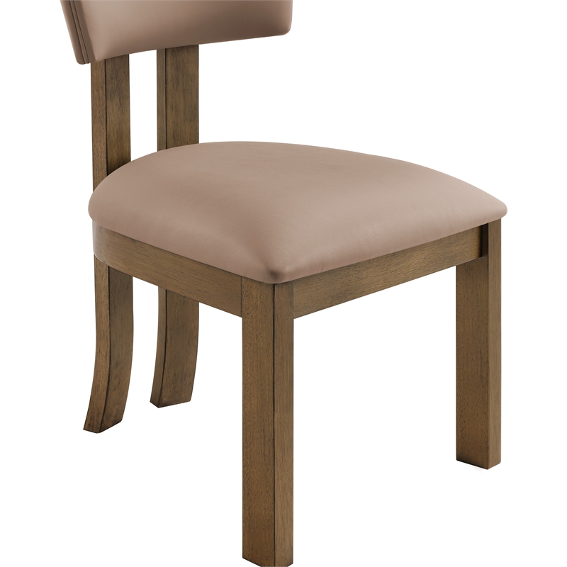 Meridian Furniture Lavrin Tan Vegan Leather Dining Side Chair (Set of 2)