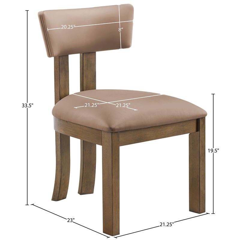 Meridian Furniture Lavrin Tan Vegan Leather Dining Side Chair (Set of 2)