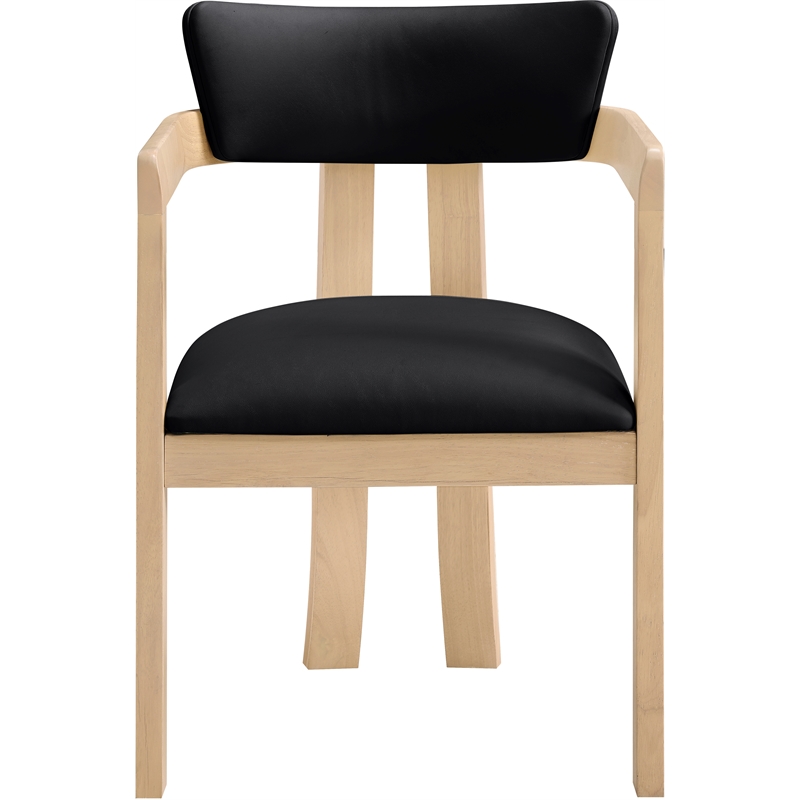Meridian Furniture Lavrin Black Vegan Leather Dining Arm Chair (Set of 2)