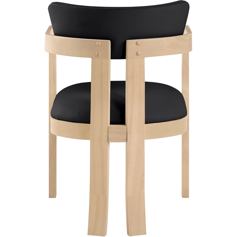Meridian Furniture Lavrin Black Vegan Leather Dining Arm Chair (Set of 2)
