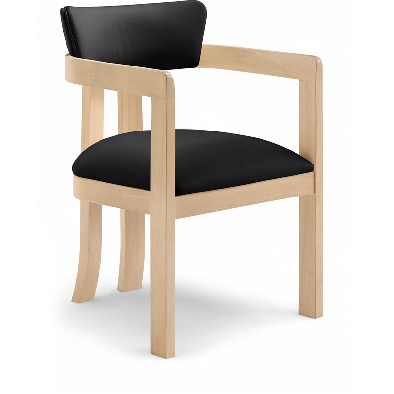 Meridian Furniture Lavrin Black Vegan Leather Dining Arm Chair (Set of 2)