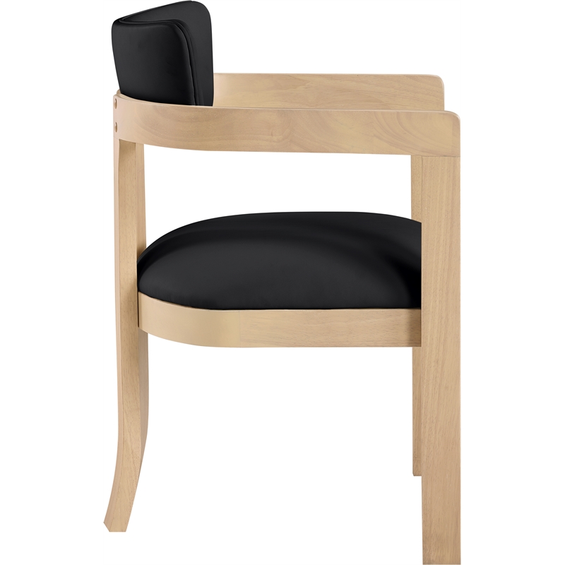 Meridian Furniture Lavrin Black Vegan Leather Dining Arm Chair (Set of 2)