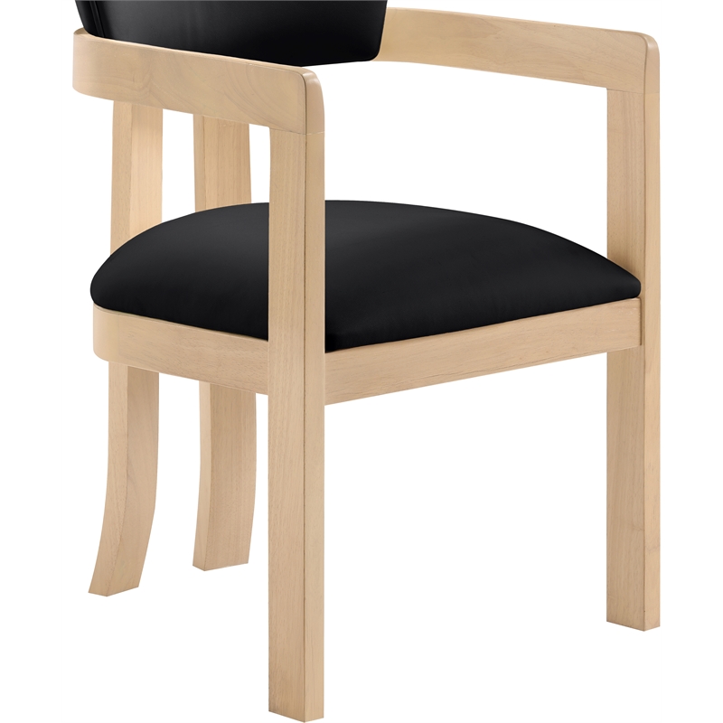 Meridian Furniture Lavrin Black Vegan Leather Dining Arm Chair (Set of 2)