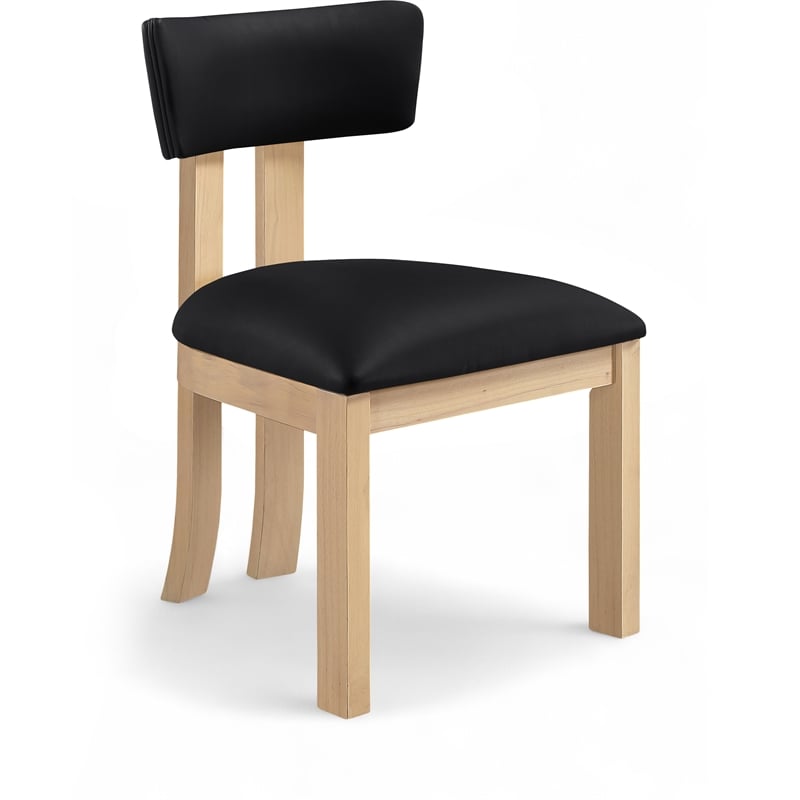 Meridian Furniture Lavrin Black Vegan Leather Dining Side Chair (Set of 2)
