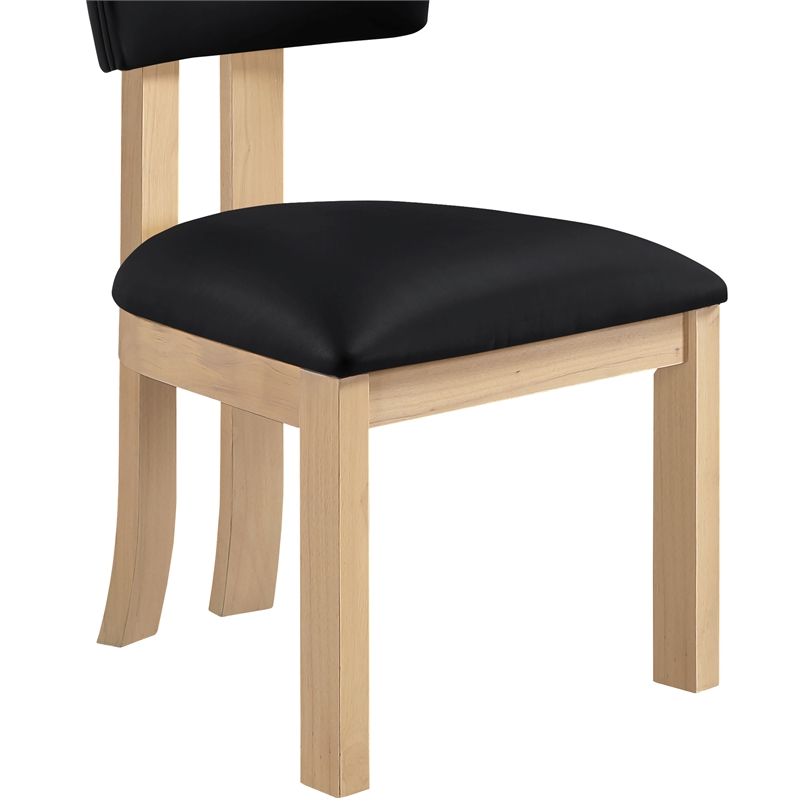 Meridian Furniture Lavrin Black Vegan Leather Dining Side Chair (Set of 2)