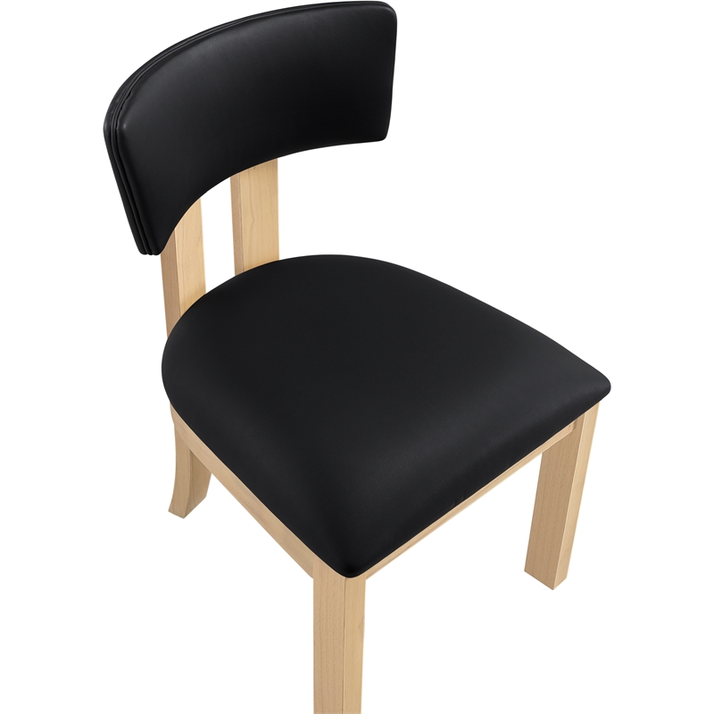 Meridian Furniture Lavrin Black Vegan Leather Dining Side Chair (Set of 2)