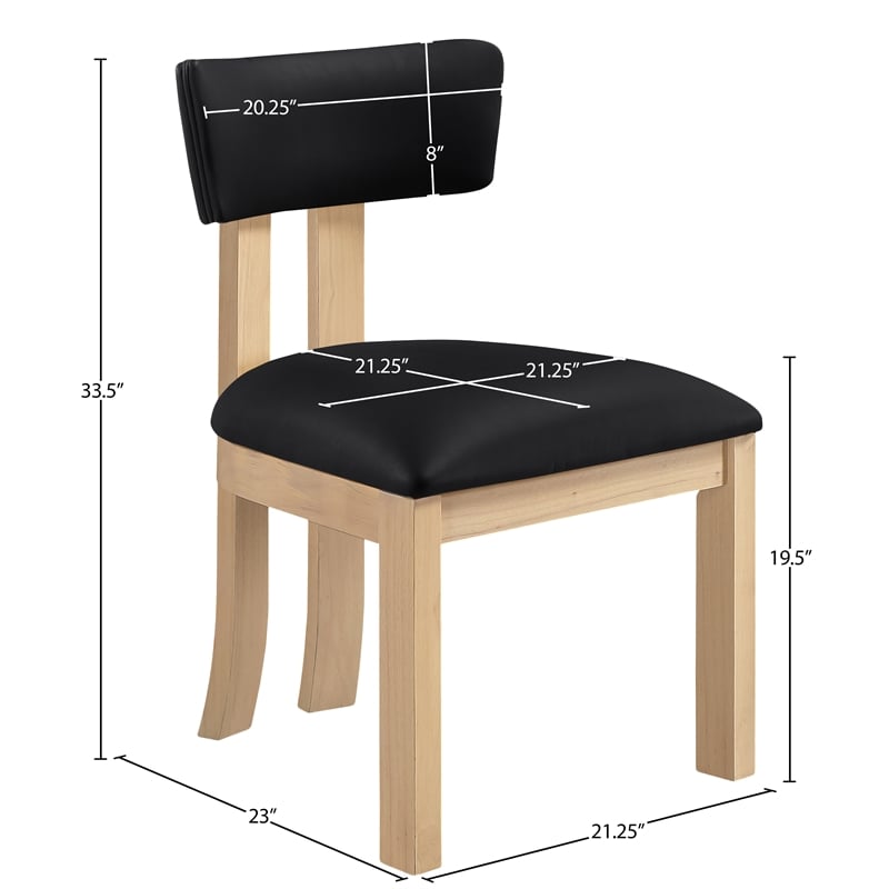 Meridian Furniture Lavrin Black Vegan Leather Dining Side Chair (Set of 2)